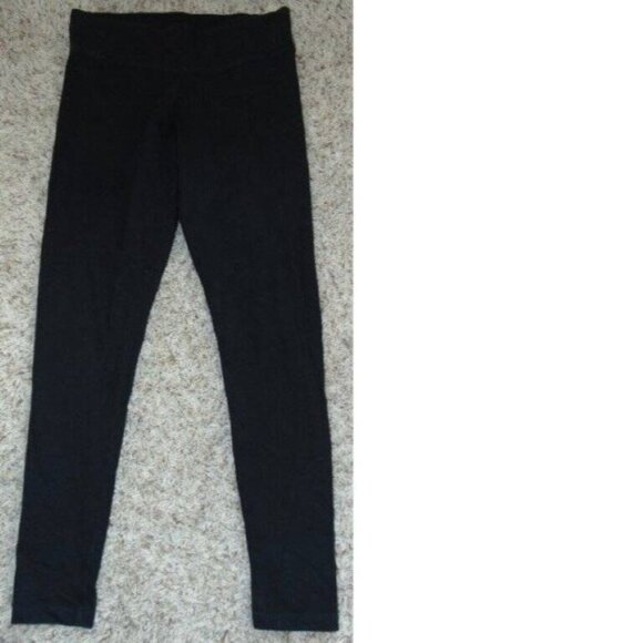 Womens Victorias Secret PINK Yoga Medium Crop Pants Black Elastic Waist - Picture 1 of 5